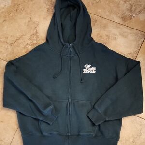 PINK Victoria's Secret Dark Teal Zip-Up Hoodie